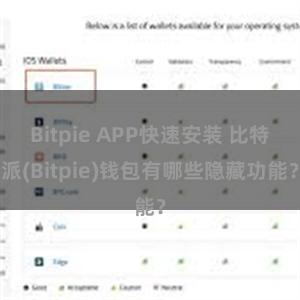 Bitpie APP快速安装 比特派(Bitpie)钱包有哪些隐藏功能？