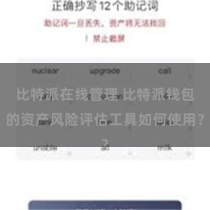 比特派在线管理 比特派钱包的资产风险评估工具如何使用？