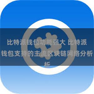 比特派钱包功能强大 比特派钱包支持的主流区块链网络分析