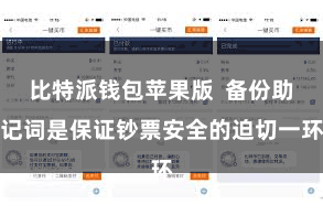 比特派钱包苹果版  备份助记词是保证钞票安全的迫切一环
