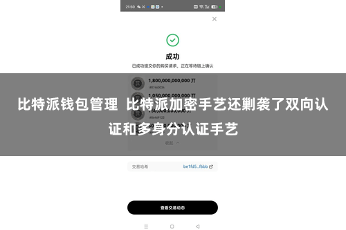 比特派钱包管理  比特派加密手艺还剿袭了双向认证和多身分认证手艺