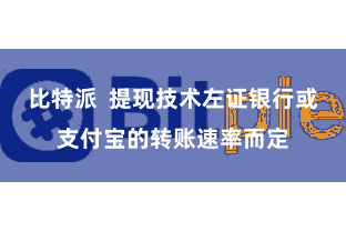 比特派  提现技术左证银行或支付宝的转账速率而定